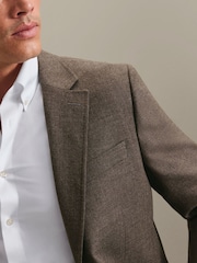Charles Tyrwhitt Brown Mocha Wool Texture Slim Fit Jacket - Image 4 of 6