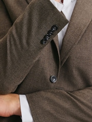 Charles Tyrwhitt Brown Mocha Wool Texture Slim Fit Jacket - Image 5 of 6