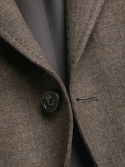 Charles Tyrwhitt Brown Mocha Wool Texture Slim Fit Jacket - Image 6 of 6