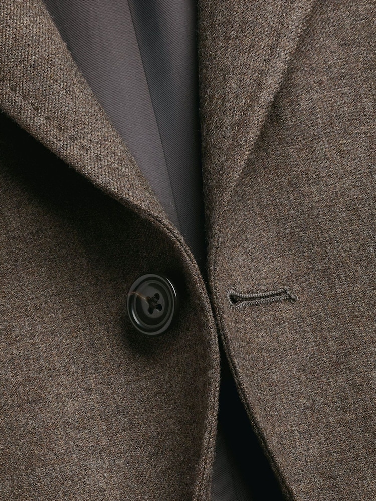 Charles Tyrwhitt Brown Mocha Wool Texture Slim Fit Jacket - Image 6 of 6