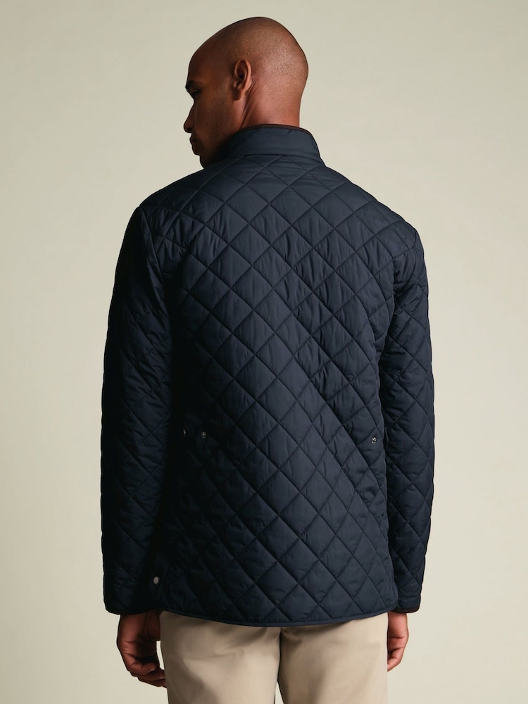 Charles Tyrwhitt Blue Navy Diamond Quilted Jacket - Image 2 of 6 Charles Tyrwhitt Blue Navy Diamond Quilted Jacket - Image 2 of 6