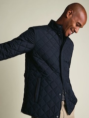 Charles Tyrwhitt Blue Navy Diamond Quilted Jacket - Image 4 of 6