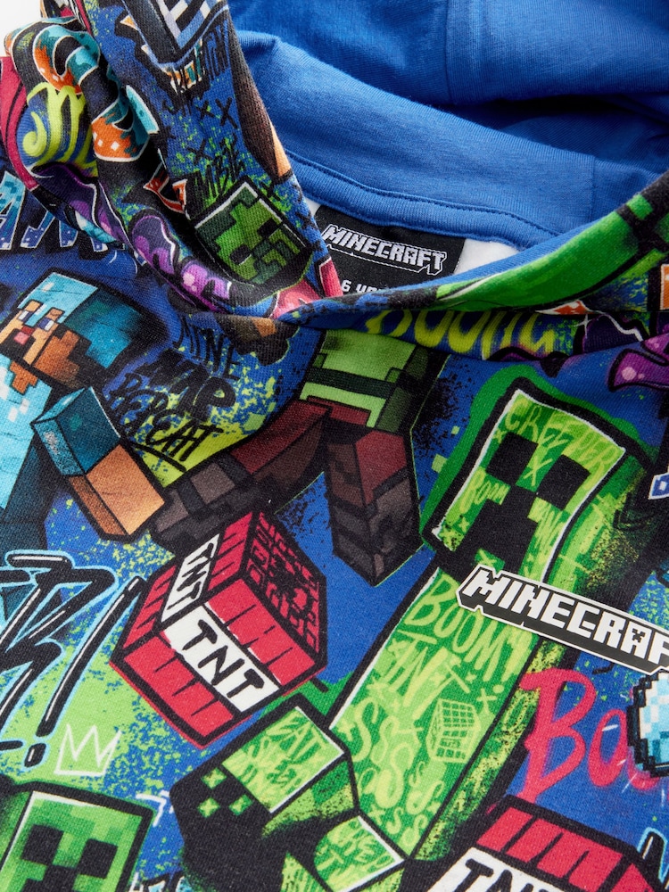 Kobaltowy niebieski - Minecraft Graffiti Hoodie (3-16yrs) - Image 3 of 5