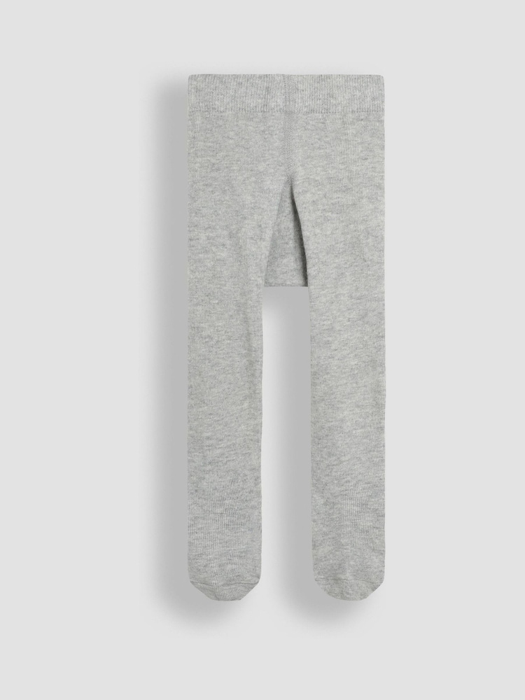 JoJo Maman Bébé Grey 2-Pack Cotton Rich Tights - Image 4 of 4