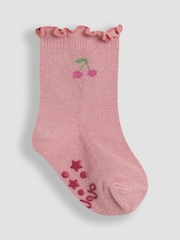 JoJo Maman Bébé Pink Fruit Socks 3 Pack - Image 3 of 4