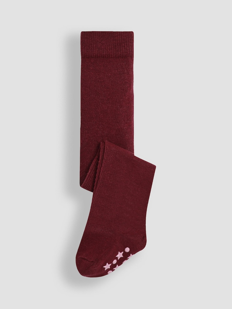 Wine - JoJo Maman Bébé Cotton Rich Plain Tights - Image 1 of 3 Wine - JoJo Maman Bébé Cotton Rich Plain Tights - Image 1 of 3