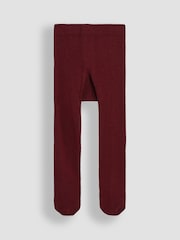 JoJo Maman Bébé Wine Cotton Rich Plain Tights - Image 2 of 3
