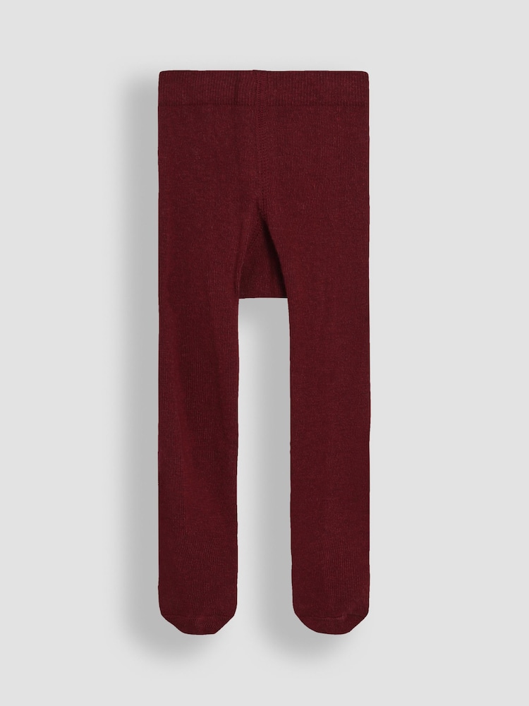 Wine - JoJo Maman Bébé Cotton Rich Plain Tights - Image 2 of 3 Wine - JoJo Maman Bébé Cotton Rich Plain Tights - Image 2 of 3