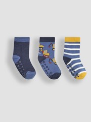 JoJo Maman Bébé Navy Socks 3 Pack - Image 1 of 4
