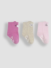JoJo Maman Bébé Pink Bear Socks 3 Pack - Image 2 of 5