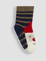 JoJo Maman Bébé Navy Festive 3-Pack Christmas Socks - Image 4 of 5