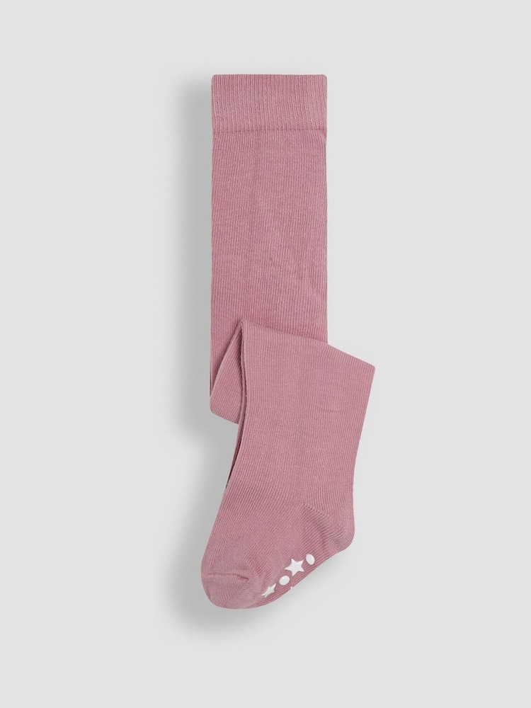 JoJo Maman Bébé Pink Cotton Rich Tights 2 Pack - Image 4 of 5
