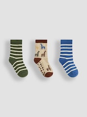 JoJo Maman Bébé Natural Socks 3 Pack - Image 1 of 4