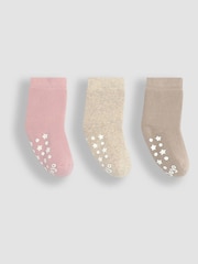 JoJo Maman Bébé Natural Pink 3-Pack Extra Thick Socks - Image 1 of 4