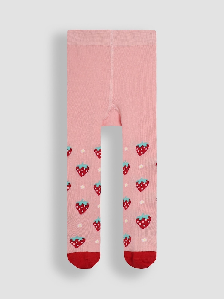 JoJo Maman Bébé Red Cotton Rich Fruit Tights - Image 2 of 3