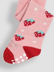 JoJo Maman Bébé Red Cotton Rich Fruit Tights - Image 3 of 3