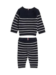 Tommy Hilfiger Blue Weater Ribbed 2 Piece Set - Image 2 of 3