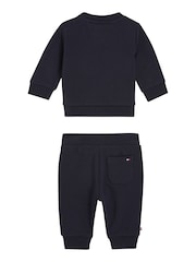 Tommy Hilfiger Blue Monotype Oval Sweat Top & Joggers Set 2 Piece - Image 2 of 3