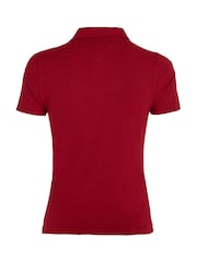 Tommy Jeans Red Slim Fit Essential Polo Shirt - Image 5 of 6