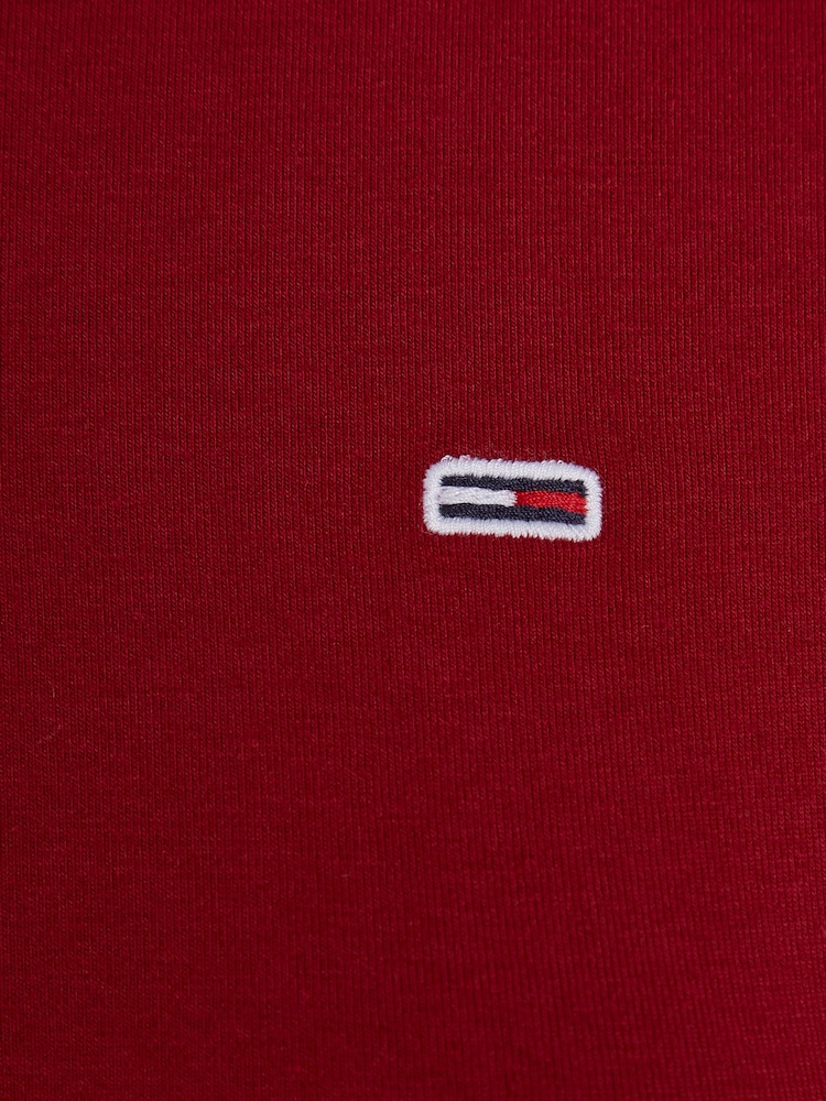 Tommy Jeans Red Slim Fit Essential Polo Shirt - Image 6 of 6 Tommy Jeans Red Slim Fit Essential Polo Shirt - Image 6 of 6