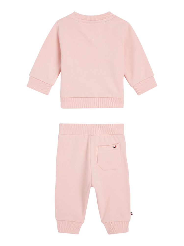 Tommy Hilfiger Pink Pink Monotype Oval Sweatshirt & Joggers Set 2 Piece - Image 2 of 3