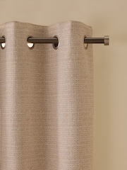 Natural Textured Eyelet Lined Curtains - Image 4 of 5