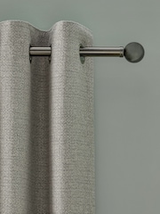 Grey Textured Eyelet Lined Curtains - Image 3 of 6