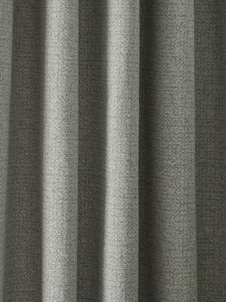 Grey Textured Eyelet Lined Curtains - Image 5 of 6