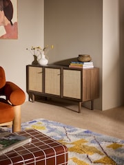 MADE.COM Dark Oak Effect Pavia Rattan Large Sideboard - Image 1 of 5