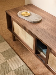 MADE.COM Dark Oak Effect 1 Pavia Rattan Wide Up to 50 Inch TV Unit - Image 2 of 5