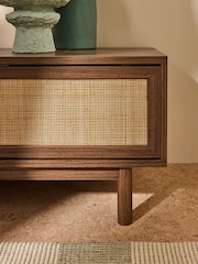 MADE.COM Dark Oak Effect 1 Pavia Rattan Wide Up to 50 Inch TV Unit - Image 3 of 5