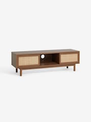 MADE.COM Dark Oak Effect 1 Pavia Rattan Wide Up to 50 Inch TV Unit - Image 4 of 5