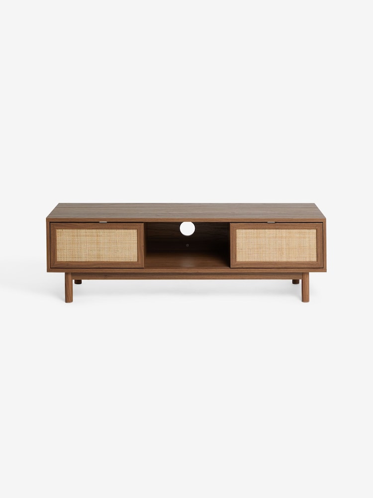 MADE.COM Dark Oak Effect 1 Pavia Rattan Wide Up to 50 Inch TV Unit - Image 5 of 5
