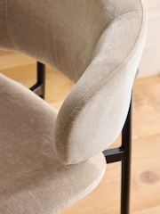 Set of 2 Relaxed Chenille Light Natural Bryer Dining Chairs - Image 2 of 8