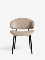 Set of 2 Relaxed Chenille Light Natural Bryer Dining Chairs - Image 3 of 8