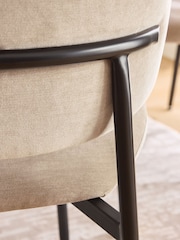 Set of 2 Relaxed Chenille Light Natural Bryer Dining Chairs - Image 8 of 8