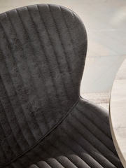 Set of 2 Monza Faux Leather Dark Grey Ross Dining Chairs - Image 2 of 9