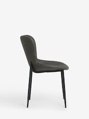Set of 2 Monza Faux Leather Dark Grey Ross Dining Chairs - Image 3 of 9