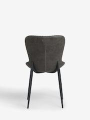 Set of 2 Monza Faux Leather Dark Grey Ross Dining Chairs - Image 4 of 9