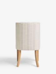 Set of 2 Thatched Linen Stripe Natural Wolton Collection Luxe Dining Chairs - Image 7 of 9