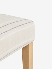 Set of 2 Thatched Linen Stripe Natural Wolton Collection Luxe Dining Chairs - Image 8 of 9