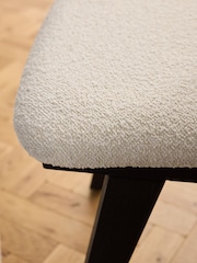 Set of 2 Casual Boucle Oyster Abel Black Leg Dining Chairs - Image 3 of 10