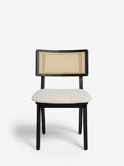 Set of 2 Casual Boucle Oyster Abel Black Leg Dining Chairs - Image 5 of 10
