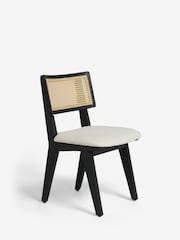 Set of 2 Casual Boucle Oyster Abel Black Leg Dining Chairs - Image 6 of 10