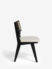 Set of 2 Casual Boucle Oyster Abel Black Leg Dining Chairs - Image 8 of 10