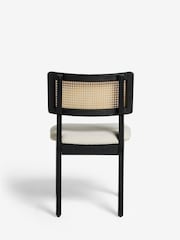 Set of 2 Casual Boucle Oyster Abel Black Leg Dining Chairs - Image 9 of 10