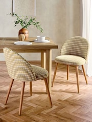 Set of 2 Geo Ochre Yellow Newman Light Wood Leg Dining Chairs - Image 1 of 7