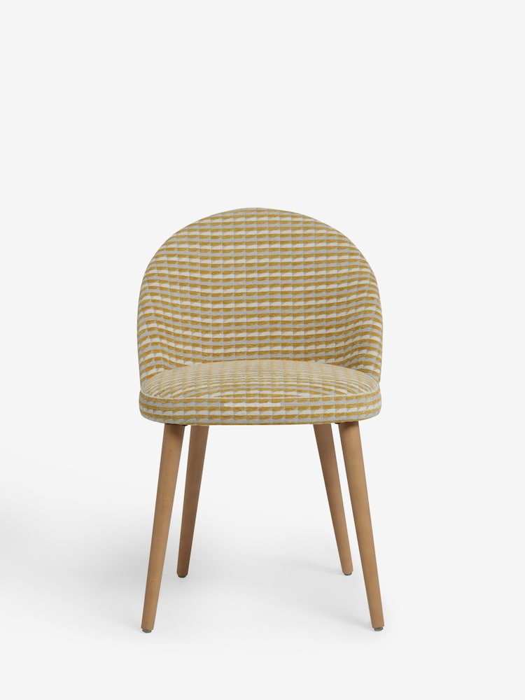 Set of 2 Geo Ochre Yellow Newman Light Wood Leg Dining Chairs - Image 2 of 7