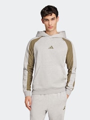 adidas Grey Seasonal Essentials Colourblock Hoodie - Image 1 of 6