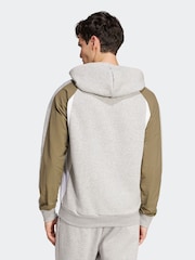 adidas Grey Seasonal Essentials Colourblock Hoodie - Image 2 of 6